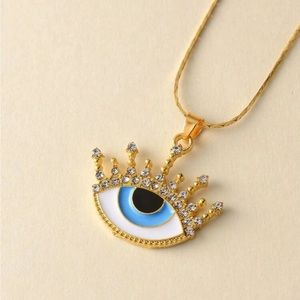 Eye Diamond Yellow Gold Costume Halloween Necklace